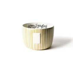 Kitchen & Dining^Happy Everything Gold Stripe Big Bowl By !