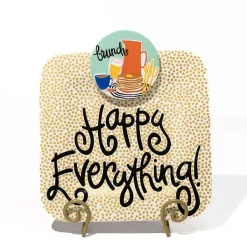 Home Accents^Happy Everything Gold Swirl Mini Plate Stand By !