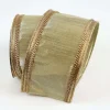 Ribbon^Farrisilk Golden Gold Borders Ribbon, 2.5" X 10Yd