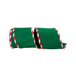 Ribbon^Reliant Ribbon Green Candy Cane Edge Ribbon, 4" X 5Yd
