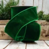 St. Patrick's Day^D. Stevens Green Dots Velvet Ribbon, 2.5" X 10Yd
