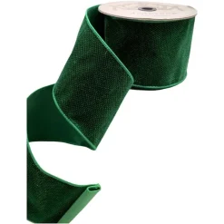 St. Patrick's Day^D. Stevens Green Dots Velvet Ribbon, 4" X 10Yd