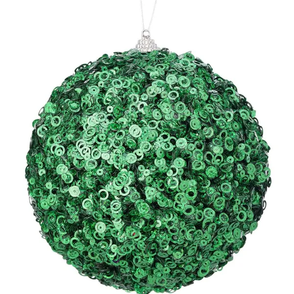 Mardi Gras^Regency Green Glamour Sequin Ball Ornament