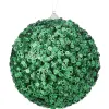 Mardi Gras^Regency Green Glamour Sequin Ball Ornament, 4.5"