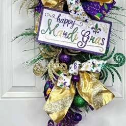 St. Patrick's Day^Regency Green Glitter Sequin Pampas Grass Spray, 34"