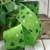 Ribbon^D. Stevens Green Glitter Shamrock On Green Ribbon, 2.5" X 10Yd
