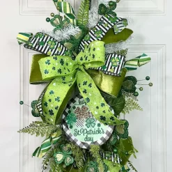 Ribbon^D. Stevens Green Glitter Shamrock On Green Ribbon, 2.5" X 10Yd
