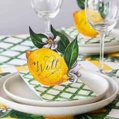 Kitchen & Dining^Hester & Cook Green Lattice Guest Napkin Set