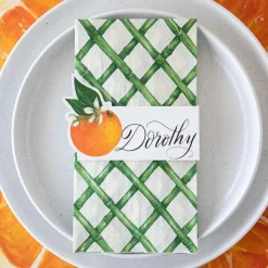 Kitchen & Dining^Hester & Cook Green Lattice Guest Napkin Set