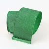 Ribbon^Farrisilk Green Pleated Metallic Ribbon, 2.5" X 10Yd
