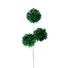 Floral^RAZ Green Tinsel Ball Spray
