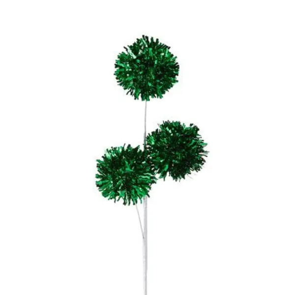 Sprays^RAZ Green Tinsel Ball Spray