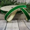 St. Patrick's Day^D. Stevens Green Velvet Glitter Gold Trim Ribbon, 1" X 10Yd