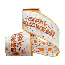 Halloween^D. Stevens Grosgrain Happy Halloween Pumpkin Ribbon, 4" X 10Yd