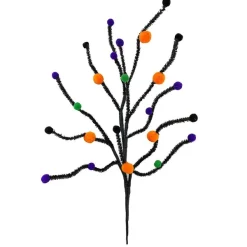 Floral^Liberty Floral Halloween Felt Ball Twig Spray