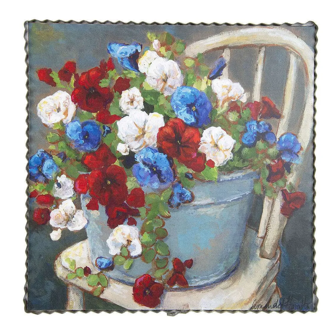 Table Decor^The Round Top Collection Hamilton Patriotic Petunia Gallery Art