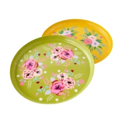 Table Decor^180 Degrees Hand Painted Floral Tray