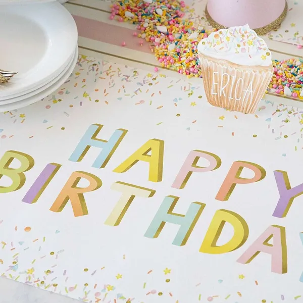 Celebrate Birthday^Hester & Cook Happy Birthday Sprinkle Placemat Sheets