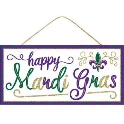 Wall Decor^Craig Bachman Happy Mardi Gras Glitter Sign