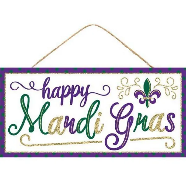 Signs^Craig Bachman Happy Mardi Gras Glitter Sign