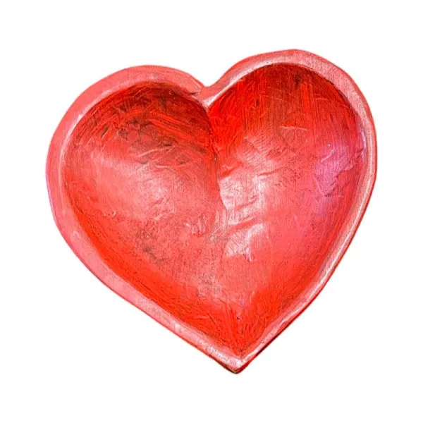 Decorative Containers^Forever Green Art Heart Dough Bowl, Red