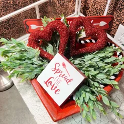 Decorative Containers^Forever Green Art Heart Dough Bowl, Red