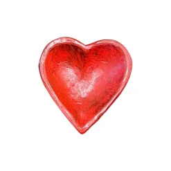 Table Decor^Forever Green Art Heart Dough Bowl, Red