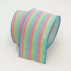 Spring^Farrisilk Herringbone Multicolored Stripes 2.5"X10Yd