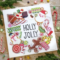 Wall Decor^The Round Top Collection Holly Jolly Wreath Gallery Art