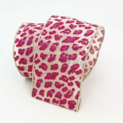 Ribbon^Farrisilk Hot Pink Retro Cheetah Ribbon 2.5" X 10 Yd