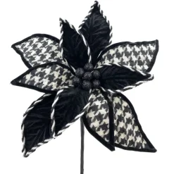 Floral^Liberty Floral Houndstooth Poinsettia Pick