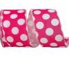 Spring^Reliant Ribbon Jumbo Dot Linen Hot Pink Ribbon, 2.5" X 10Yd