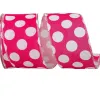 Ribbon^Reliant Ribbon Jumbo Dot Linen Hot Pink Ribbon, 2.5" X 10Yd