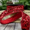 Ribbon^D. Stevens Kaleidoscopic Sequin Red Ribbon, 1.5" X 10Yd