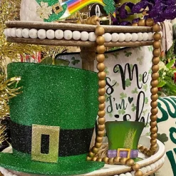 Table Decor^Liberty Floral Leprechaun Top Hat