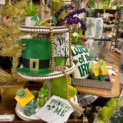Table Decor^Liberty Floral Leprechaun Top Hat