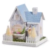 Home Accents^RAZ Lighted Blue Floral House