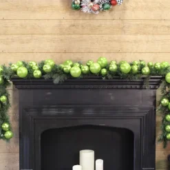 St. Patrick's Day^Farrisilk Lime Green Ball Garland, 10'