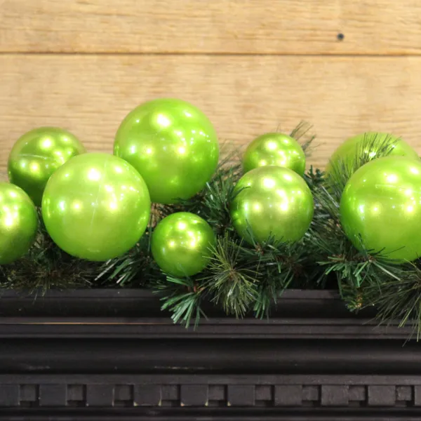 Spring^Farrisilk Lime Green Ball Garland, 10'