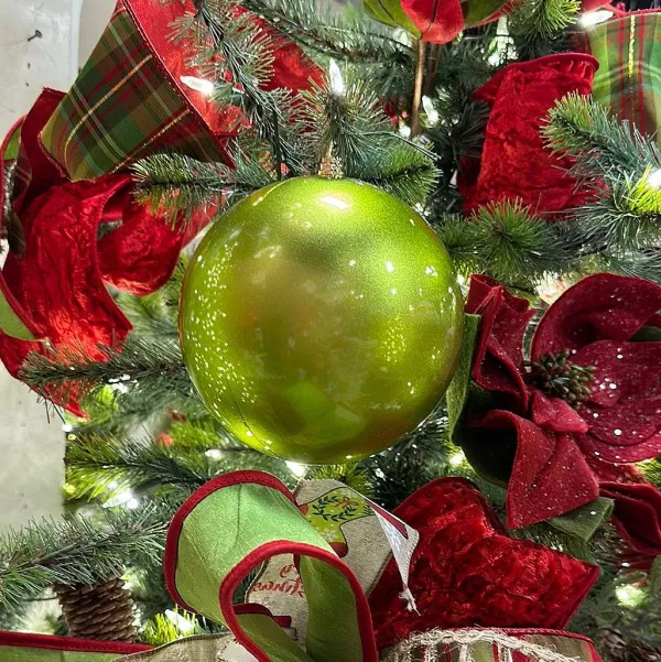 St. Patrick's Day^Farrisilk Lime Green Candy Apple Ball Ornament, 8"