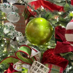 Mardi Gras^Farrisilk Lime Green Candy Apple Ball Ornament, 6"