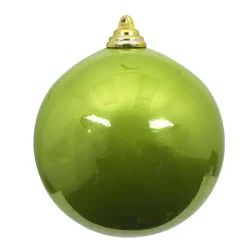 Mardi Gras^Farrisilk Lime Green Candy Apple Ball Ornament, 4"
