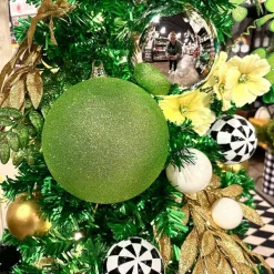 Ball Ornaments^Farrisilk Lime Green Glitter Ball Ornament, 8"