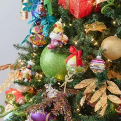 Spring^Farrisilk Lime Green Glitter Ball Ornament, 6"