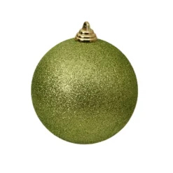 Spring^Farrisilk Lime Green Glitter Ball Ornament, 4