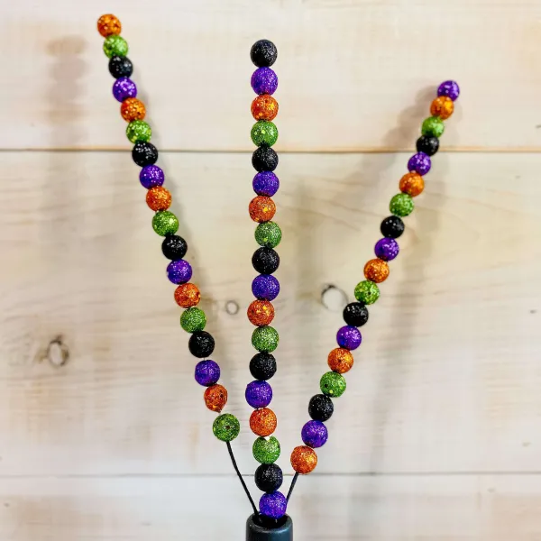 Floral^Liberty Floral Lime Green, Orange, Black & Purple Glitter Ball Spray