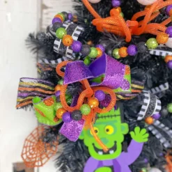 Sprays^Liberty Floral Lime Green, Orange, Black & Purple Glitter Ball Spray