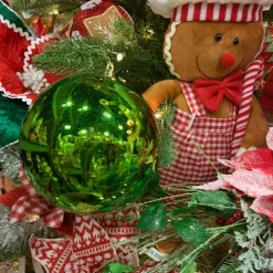 Mardi Gras^Farrisilk Lime Green Shiny Ball Ornament, 4"