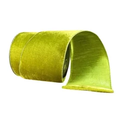 Spring Ribbon^Farrisilk Lime Green Velvet Ribbon, 6" X 10Yd