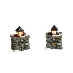 Table Decor^Department 56 Limestone Lamps, Dept. 56 Village